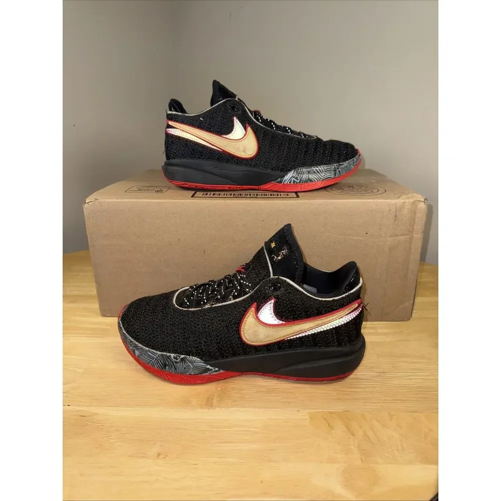 Size 7Y - Nike LeBron 20 XX Black Red Gold DQ8651-001 GS Youth Basketball